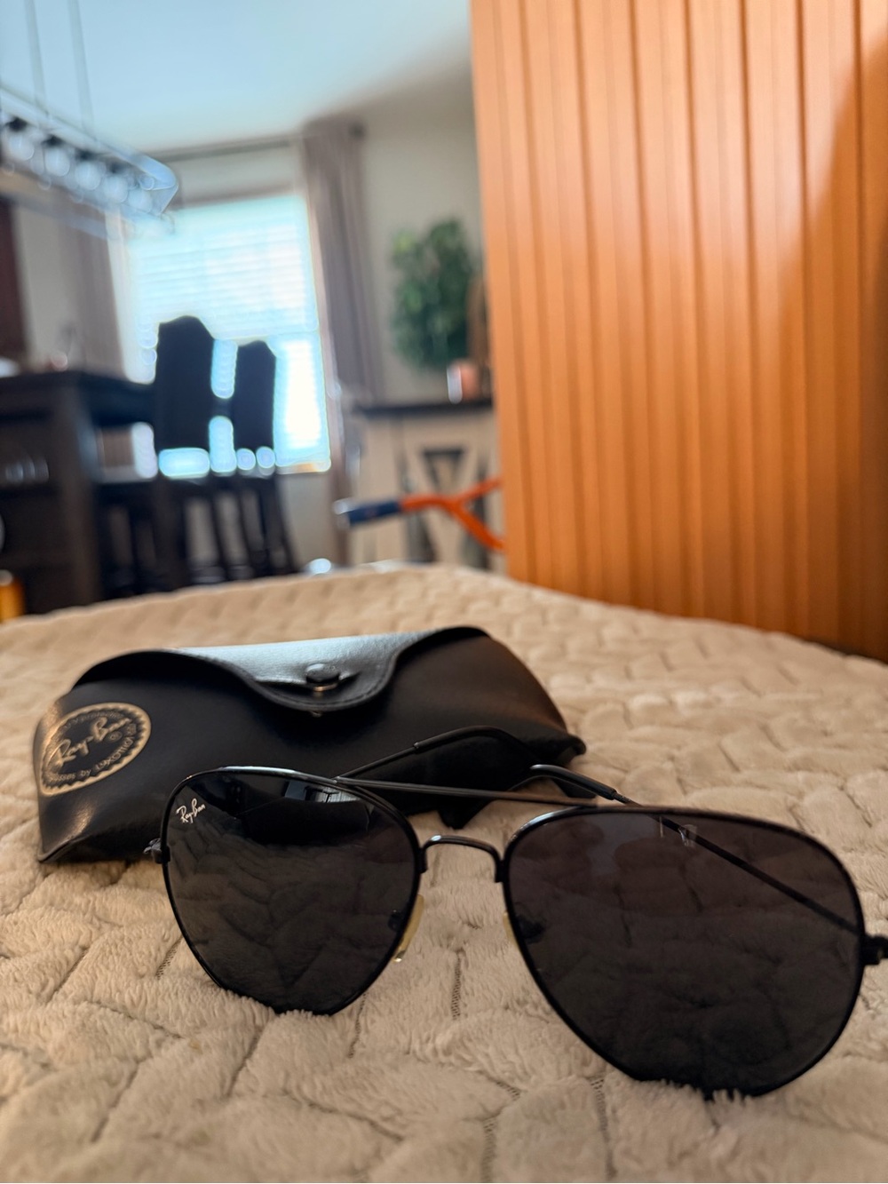 Ray-Ban Men’s Black Aviator Sunglasses with Black Case